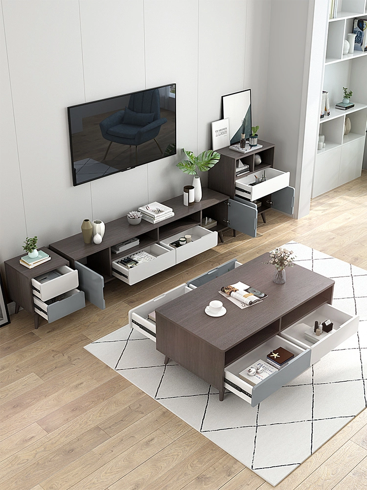 Nordic Simple TV Cabinet Coffee Table Combination Set Living Room (UL-20N1169)