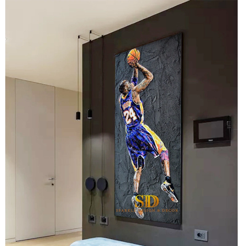 China Factory Custom Made Kobe Bryan Mosaic Portrait Glass Mosaic Art Mural for Sale