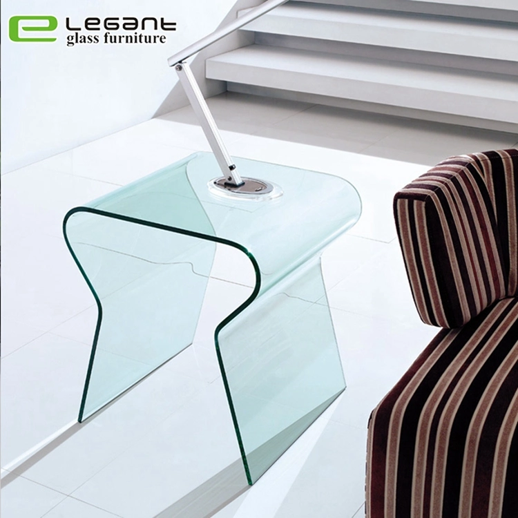 Mushroom Shape Glass Side Table