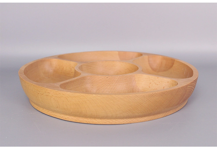 Round Wood Fruits Tray for Decor, Decorative Serving Tray, Round Tray for Kitchen Counter, Wooden Tray for Coffee Table, Living Room